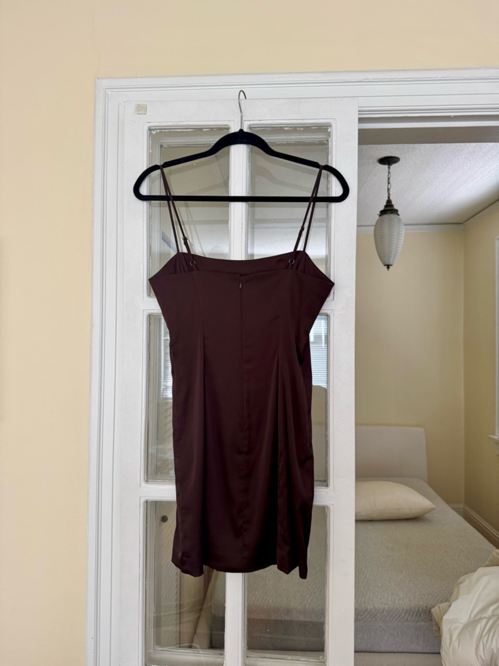Aritzia Women’s Sleeveless Satin Slip Dress in Deep Brown - Picture 4 of 6